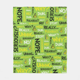 Snarky Grinch Grinch Snarky Phrase Pattern Fleecedecke