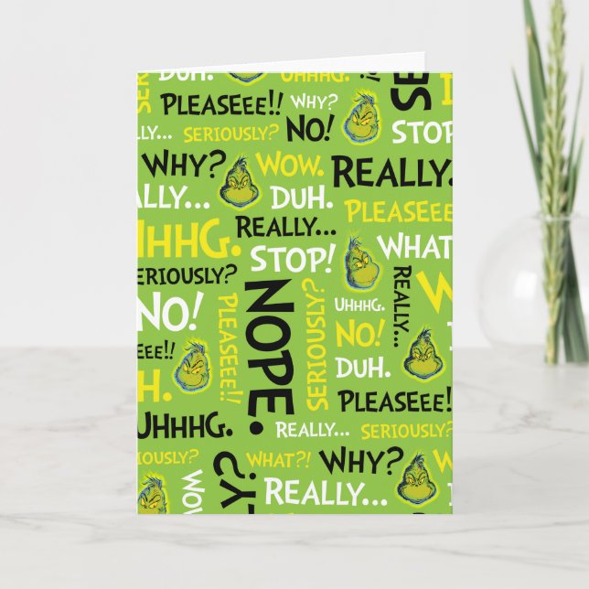 Snarky Grinch | Grinch Snarky Phrase Pattern Karte (Vorderseite)