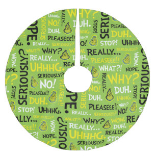 Snarky Grinch   Grinch Snarky Phrase Pattern Polyester Weihnachtsbaumdecke