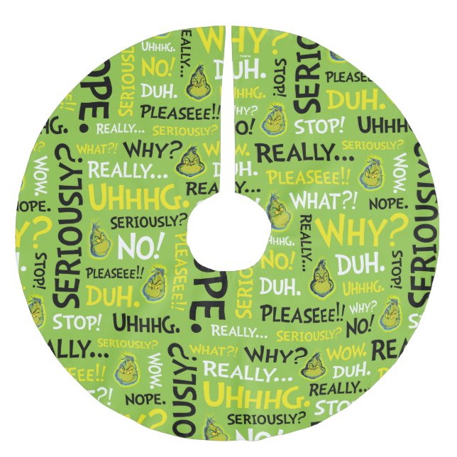 Snarky Grinch | Grinch Snarky Phrase Pattern Polyester Weihnachtsbaumdecke (Vorderseite)