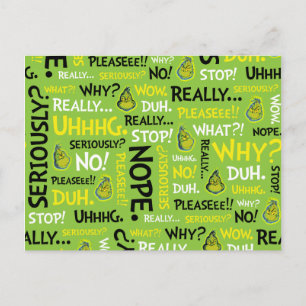 Snarky Grinch   Grinch Snarky Phrase Pattern Postkarte