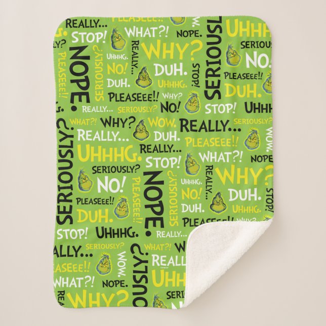 Snarky Grinch | Grinch Snarky Phrase Pattern Sherpadecke (Vorderseite)
