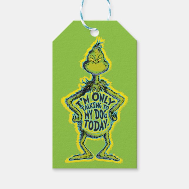 Snarky Grinch | Witzig Ich rede nur mit meinem Hun Geschenkanhänger (Vorderseite)