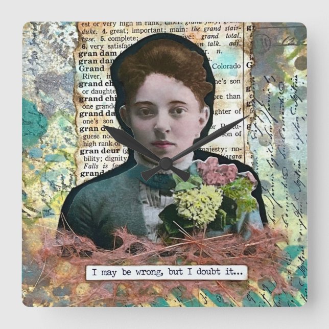 Snarky Quadratische Wanduhr (Vorderseite)