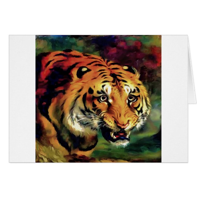 Snarling Tiger Artistic Portrait (Vorderseite (Horizontal))