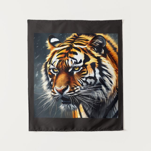 Snarling Tiger Wall Hanging Bedroom Décor Wandteppich (Vorderseite)