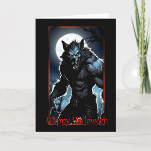 Snarling Werewolf Halloween Card Feiertagskarte