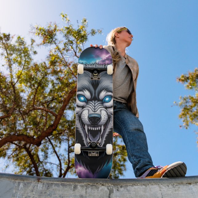  Snarling wolf head Skateboard  (Außenbereich 1)