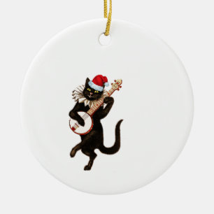 Snata Cat Keramik Ornament