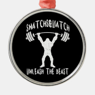 Snatchsquatch, Cartoon Big Foot, Beast, Funny Gym Silbernes Ornament