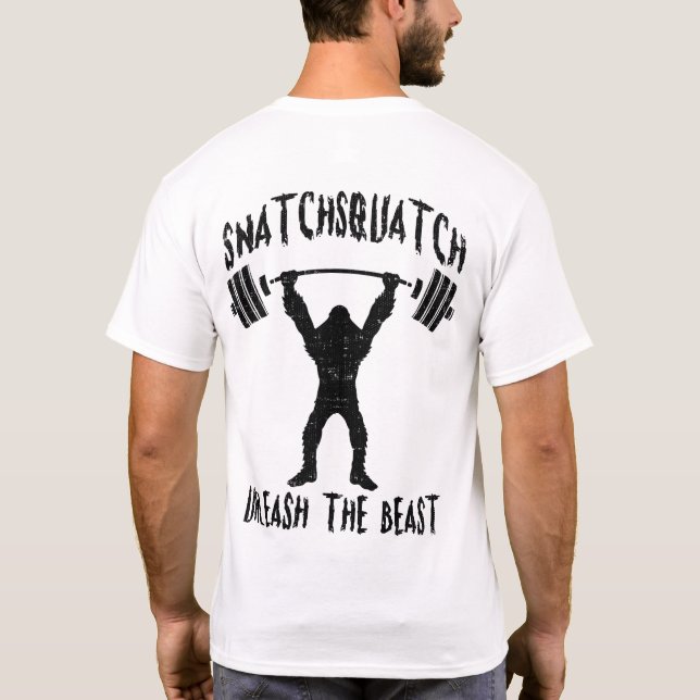 Snatchsquatch, Cartoon Big Foot, Beast, Funny Gym T-Shirt (Rückseite)