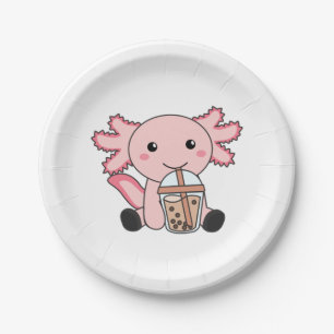 Snaxolotl Axolotl Bubble Tee Liebhaber von süßen Pappteller