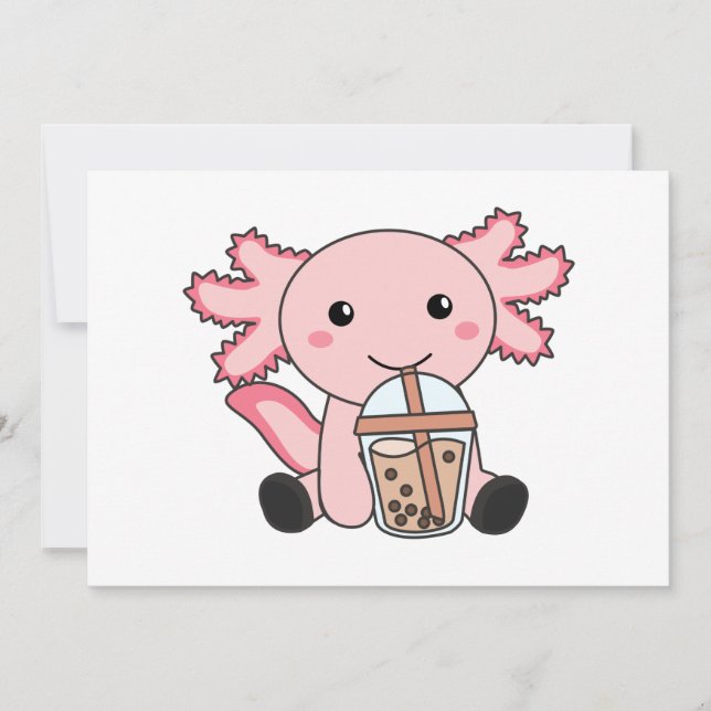 Snaxolotl Axolotl Bubble Tee Liebhaber von süßen T Einladung (Vorderseite)