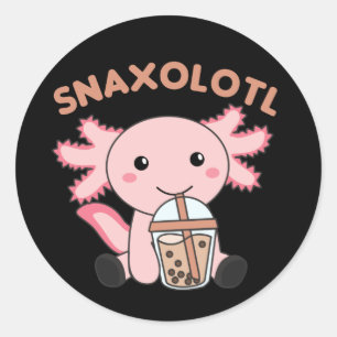 Snaxolotl Axolotl Bubble Tee Liebhaber von süßen T Runder Aufkleber