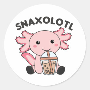 Snaxolotl Axolotl Bubble Tee Liebhaber von süßen T Runder Aufkleber