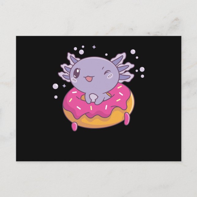 Snaxolotl Axolotl Donut Lovers Sweet Animals Postkarte (Vorderseite)