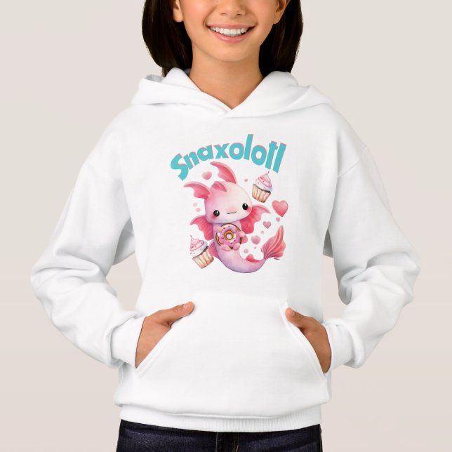 Snaxolotl Axolotl Girls Hoodie (Vorderseite)