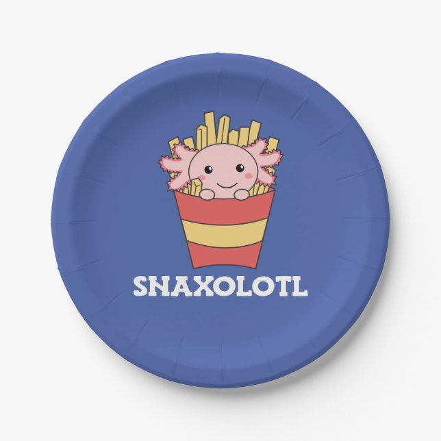 Snaxolotl Axolotl Lover Niedlicher Tiere Fries T - Pappteller (Vorderseite)