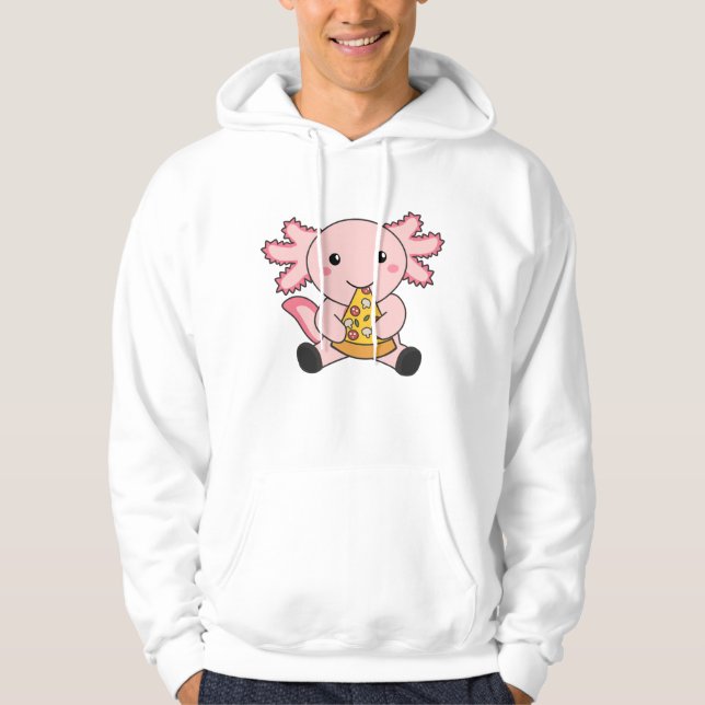 Snaxolotl Axolotl Lover Niedlicher Tiere Pizza Hoodie (Vorderseite)