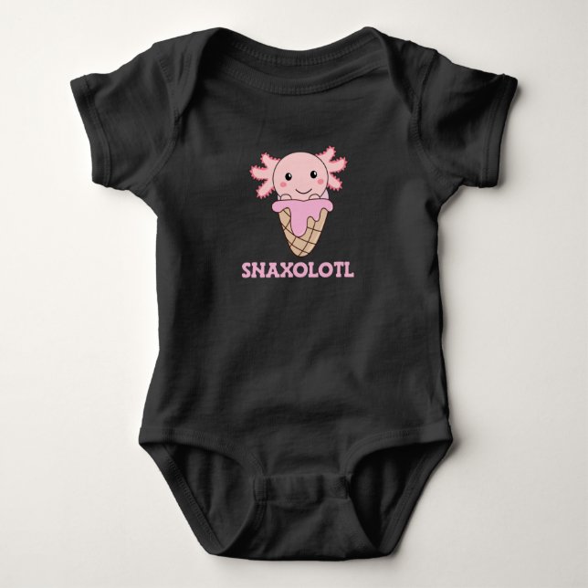 Snaxolotl Axolotl Lovers Sweet Animals Ice Creme Baby Strampler (Vorderseite)