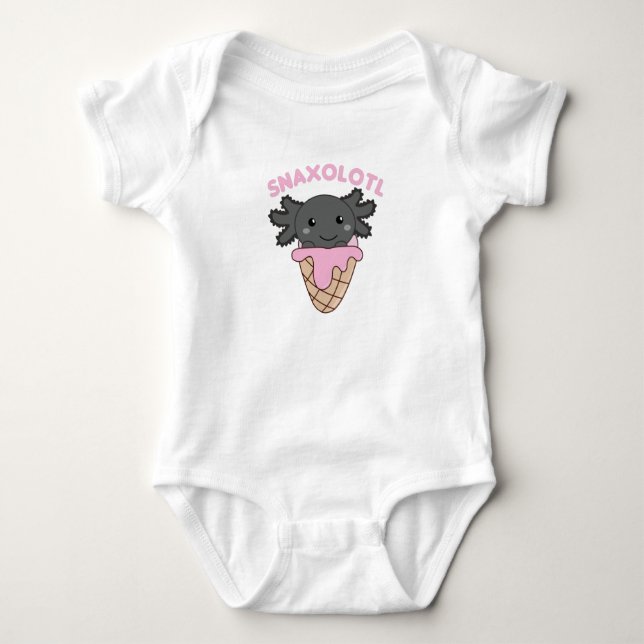 Snaxolotl Axolotl Lovers Sweet Animals Ice Creme Baby Strampler (Vorderseite)