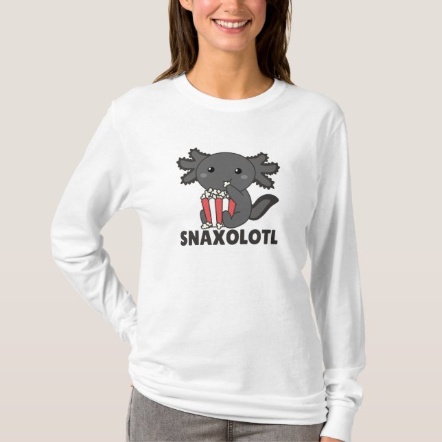 Snaxolotl Axolotl Lovers Sweet Animals Popcorn T-Shirt (Vorderseite)