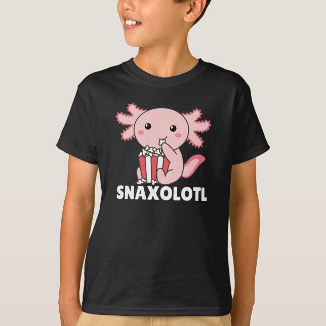 Snaxolotl Axolotl Lovers Sweet Animals Popcorn T-Shirt (Vorderseite)