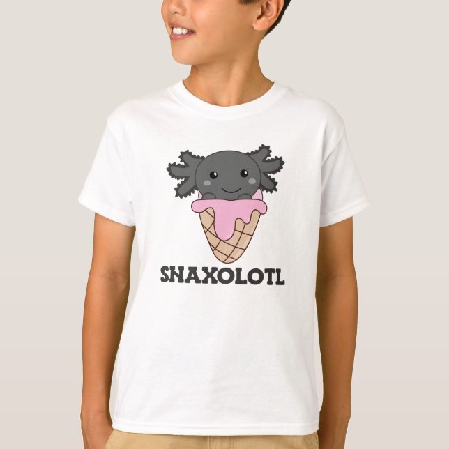 Snaxolotl Axolotl Strawberry Ice Lovers Sweet T-Shirt (Vorderseite)