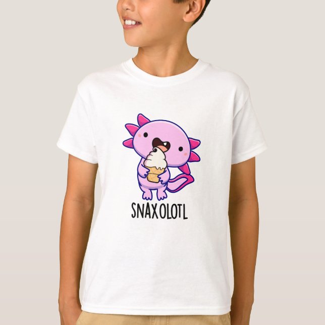 Snaxolotl Funny Axolotl Pun T-Shirt (Vorderseite)