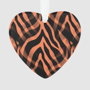 Snazzy korallenroter Zebra-Streifen-Druck Ornament