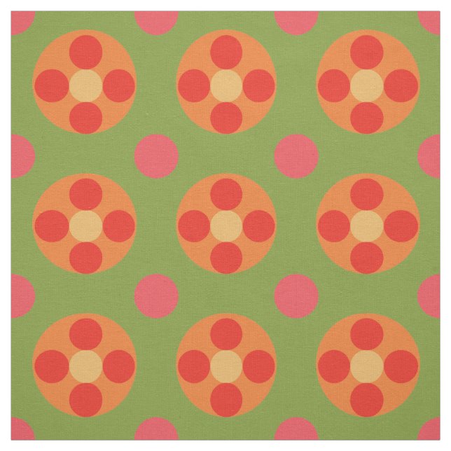 Snazzy Retro Red Field Pappies Muster Fabric Stoff (Muster)