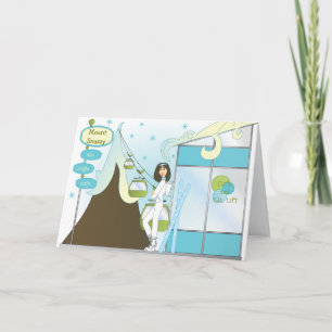 Snazzy Ski Lodge Feiertagskarte