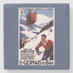 SNCF-Bahnseilbahn-Werbeposter Steinuntersetzer
