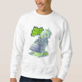 Sneak Skest Ghost Shoe – Neon Green Streetwear Art Sweatshirt