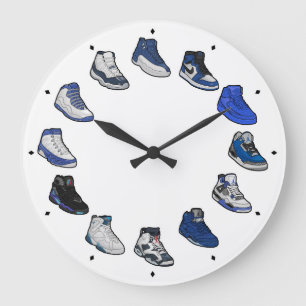 Sneaker Acrylic Wall Clock (White / Blue) Große Wanduhr