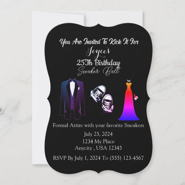Sneaker Ball Einladung (Vorderseite)