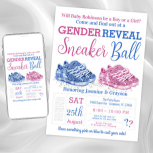 Sneaker-Ball-Geschlechtsoffenlegungs-Party Einladung