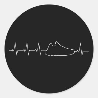 Sneakerhead Heartbeat Bekleidung für Kicks Addic Runder Aufkleber