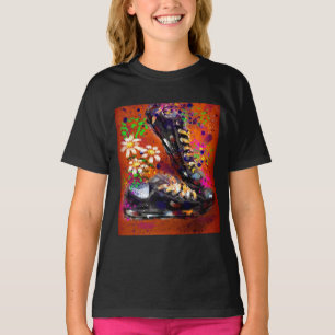 Sneakers und Daisies impressionistisches Orange Ma T-Shirt