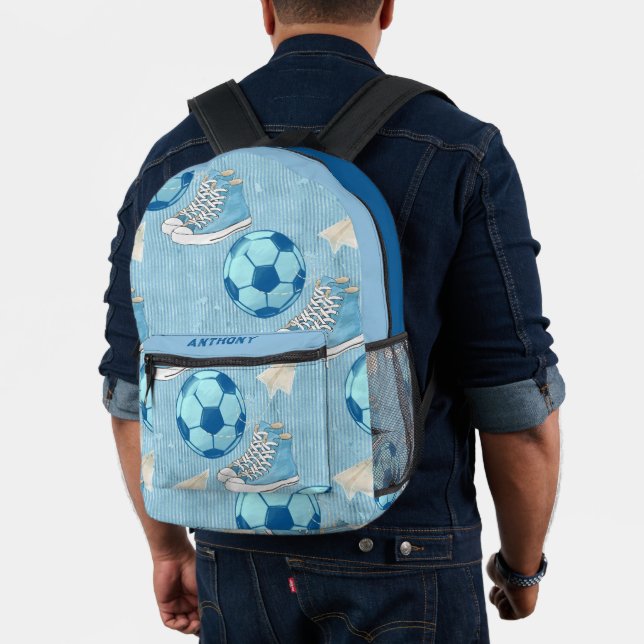 Sneakers und Fußball zurück zur Schule Bedruckter Rucksack (Insitu (Modell))