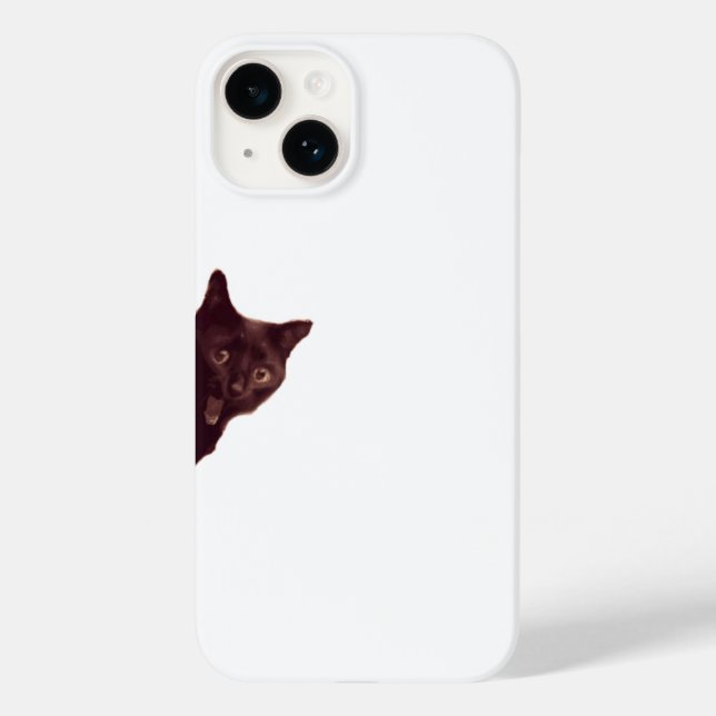 “Sneaky Black Cat Peeking Phone Case” Case-Mate iPhone Hülle (Rückseite)