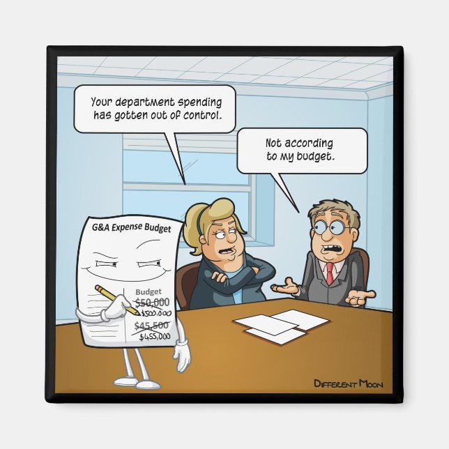 Sneaky Budget Funny Square Magnet (Vorne)