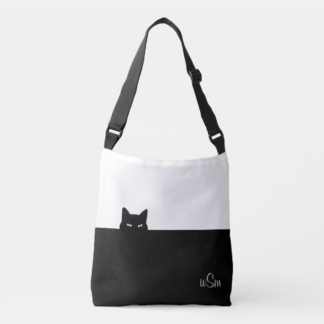 Sneaky Cat Crossbody Bag Tragetaschen Mit Langen Trägern (Vorderseite)