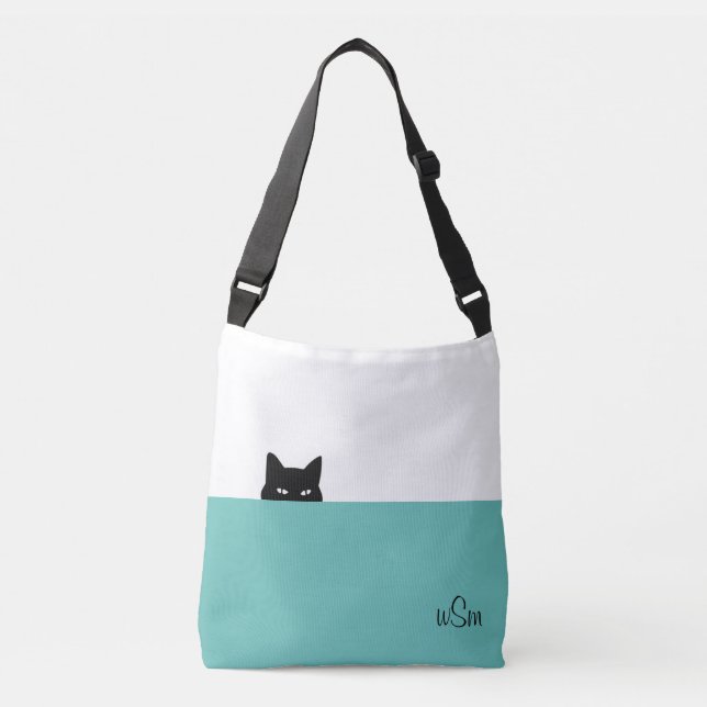 Sneaky Cat Crossbody Bag Tragetaschen Mit Langen Trägern (Vorderseite)