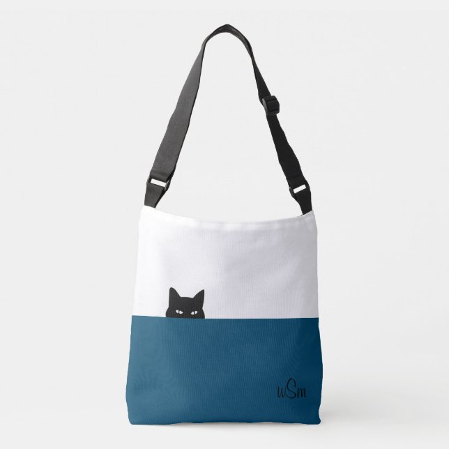 Sneaky Cat Crossbody Bag Tragetaschen Mit Langen Trägern (Vorderseite)