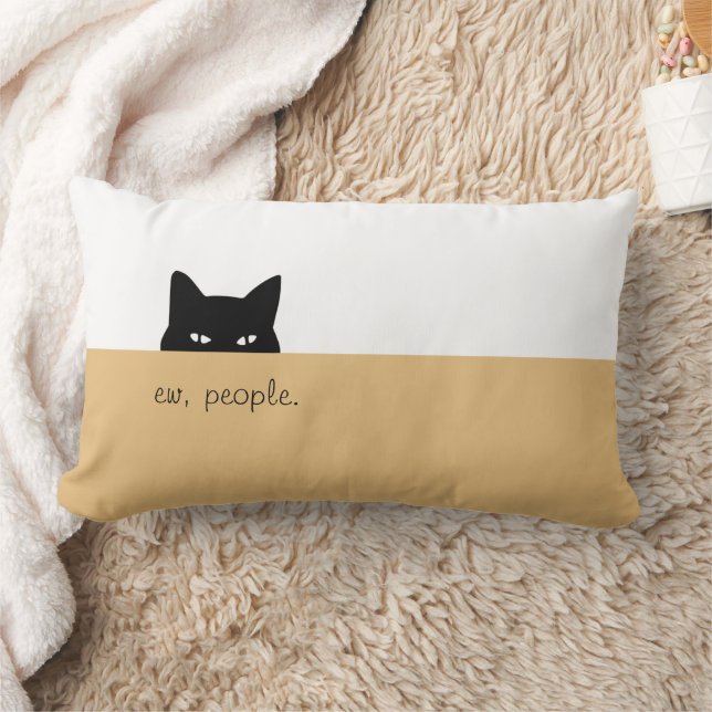 Sneaky Cat Ew People Foto Gold Throw Kissen (Decke)