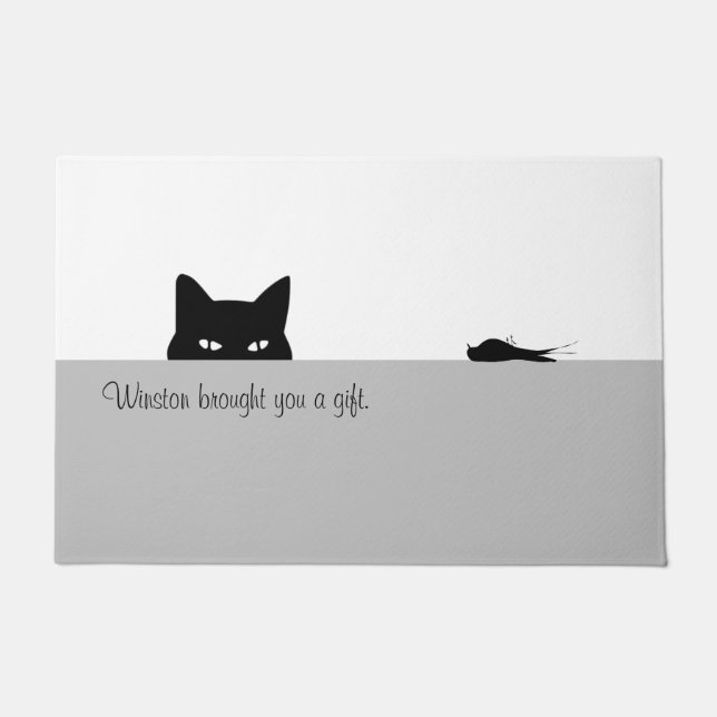 Sneaky Cat hat dir ein Geschenk als Doormat gebrac Fußmatte (Vorderseite)