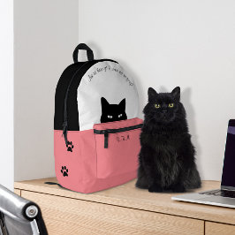 Sneaky Cat Pink Bedruckter Rucksack