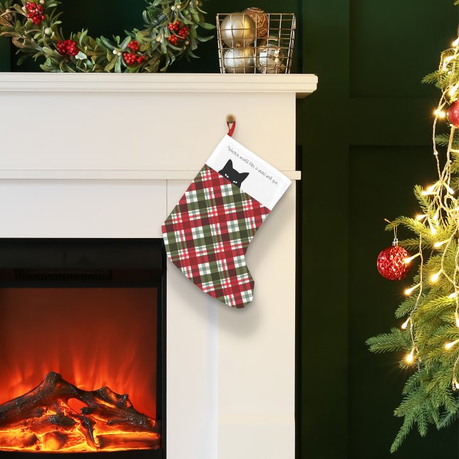 Sneaky Cat Royal Stewart Tartan Kariert Kleiner Weihnachtsstrumpf (Von Creator hochgeladen)