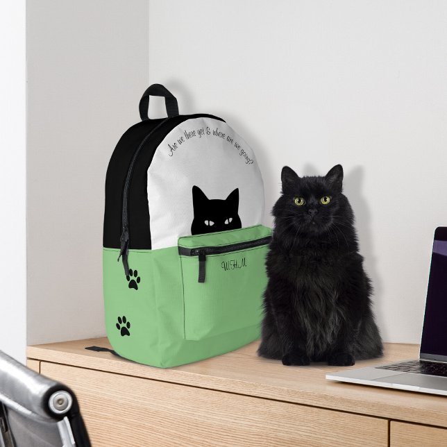 Sneaky Cat Sage Bedruckter Rucksack (Von Creator hochgeladen)